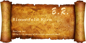 Bienenfeld Riza névjegykártya